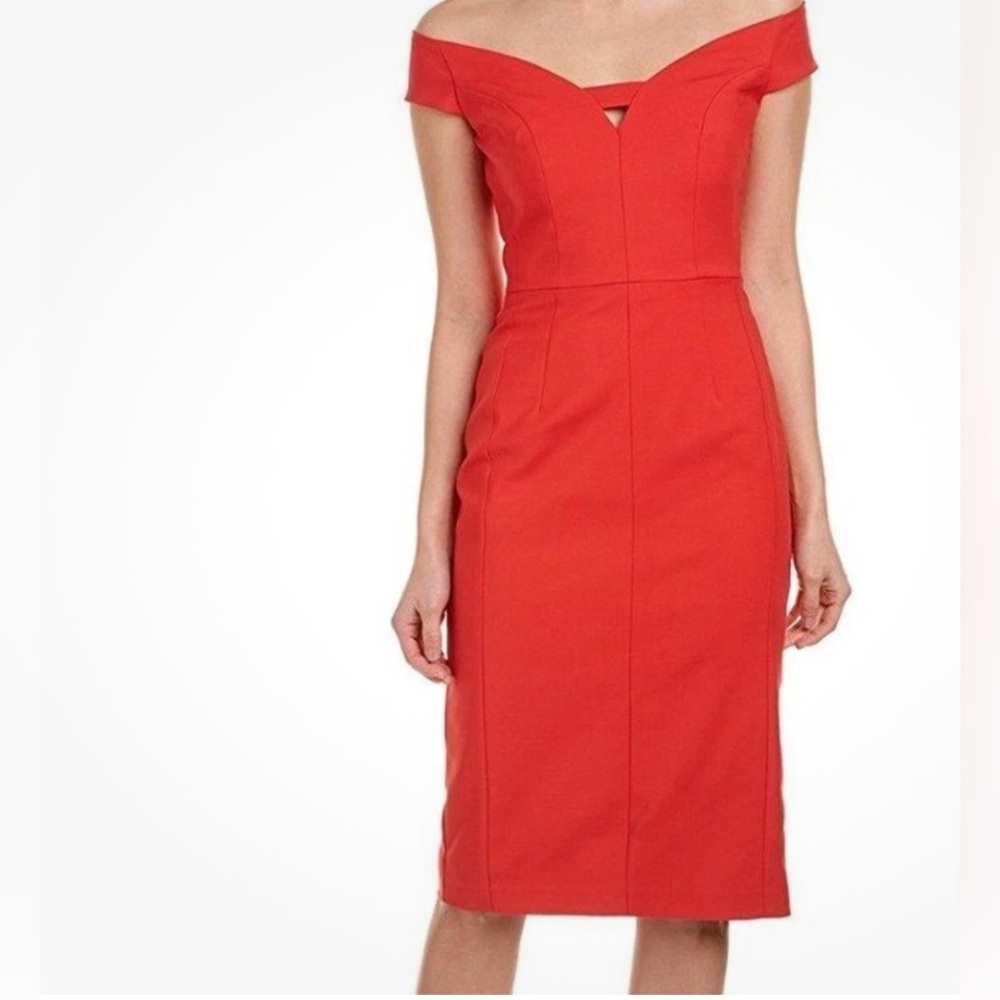 Black Halo Lust Off-the-Shoulder Sheath Dress
